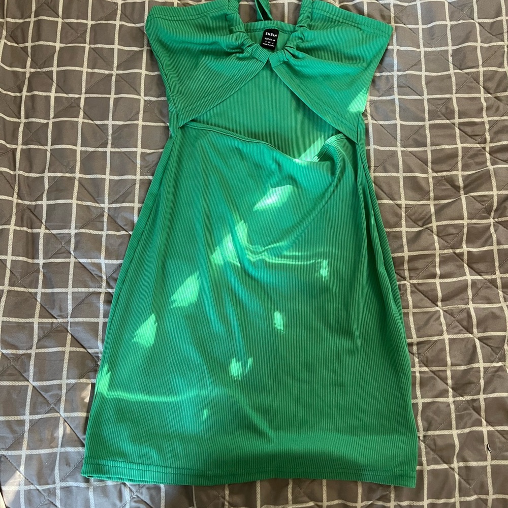 Aloruh Halterneck Tied Backless Cut-out Bodycon Dress